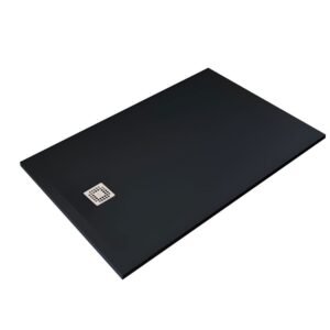 RAK Feeling 1400 x 900mm Black Stone Resin Shower Tray - Cut To Size