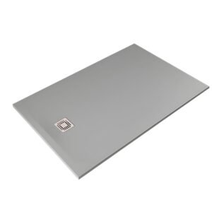 RAK Feeling 1400 x 900mm Grey Stone Resin Shower Tray - Cut To Size