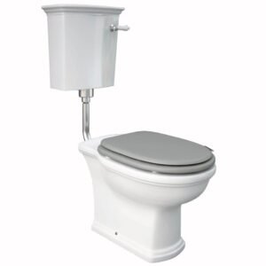 Washington Low Level Cistern and WC with Soft Close Seat Grey - RAK Ceramics