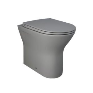 RAK Feeling Matt Grey Rimless Back To Wall Toilet & Soft Close Seat