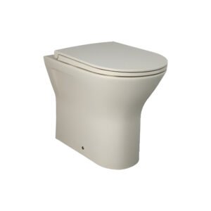 RAK Feeling Matt Greige Rimless Back To Wall Toilet & Soft Close Seat