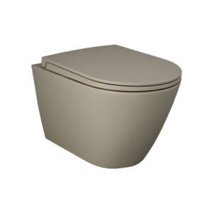 Feeling Matt Cappuccino Wall Hung Rimless WC inc Soft Close Seat - RAK Ceramics
