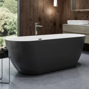 Charlotte Edwards Belgravia 1690 x 730 Matt Black Modern Freestanding Bath