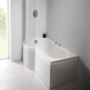 Carron Arc P Shape 1700 x 700 - 850 Curved Shower Bath - 5mm