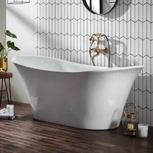 Frontline Bow 1800 x 800mm White Double Ended Freestanding Bath
