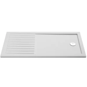 Nuie Pearlstone 1700 x 800mm Anti Slip Walk In Shower Tray With Drying Area