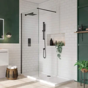 Scudo S8 Wetroom Shower Screen 900mm - Black