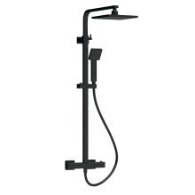 Nuie Square Black Thermostatic Bar Valve & Shower Kit