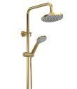 Nuie Brushed Brass Round Thermostatic Bar Valve & Shower Kit