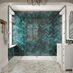 Scudo Minos Brushed Brass 10mm Shower Screen