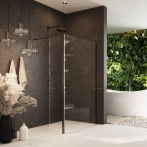 Scudo Minos Brushed Bronze 10mm Shower Screen