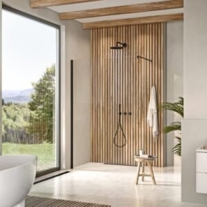 Scudo Minos Matt Black 10mm Shower Screen