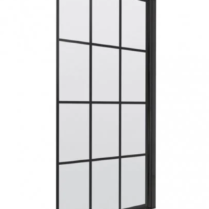 Nuie Matt Black Grid Square Framed Bath Shower Screen