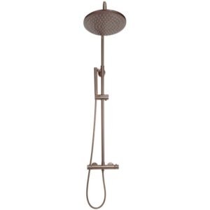 Scudo Core Brushed Bronze Round Rigid Riser Shower NU-042