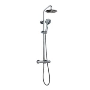Scudo Serena Round Twin Head Thermostatic Shower - Fixed Head & Adjustable Hand Set