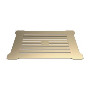 Nuie Brushed Brass Grid Square Shower Tray Waste