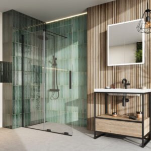 Scudo Momentum 1500mm Sliding Shower Door in Matt Black