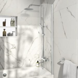 Scudo S6 300mm Fixed Radius Bath Shower Screen