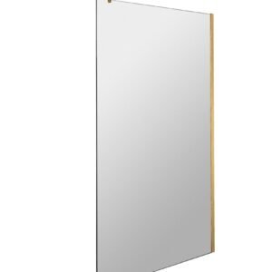 Nuie 1100mm Brushed Brass Wetroom Screen With Support Bar and Profile Kit