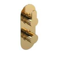 Nuie Arvan Brushed Brass Twin Concealed Shower Valve (Low Pressure) - Single Outlet