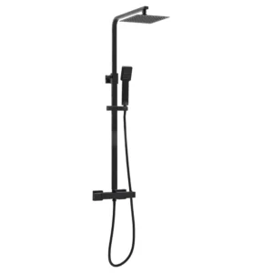 Scudo Lunar Black Square Dual Shower Head Kit