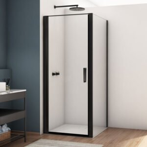 Kudos Divera 1000mm Matt Black Pivot Shower Door