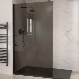 Aquaglass Elite 1000mm Smoked Glass Walk In Shower Screen