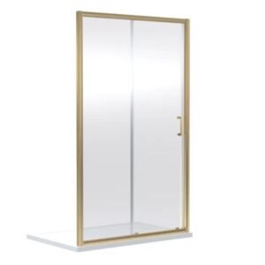 Nuie Rene Brushed Brass 1500mm Sliding Shower Door