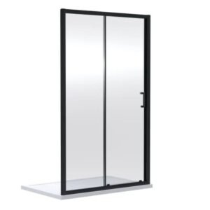 Nuie Rene Matt Black 1000mm Sliding Shower Door