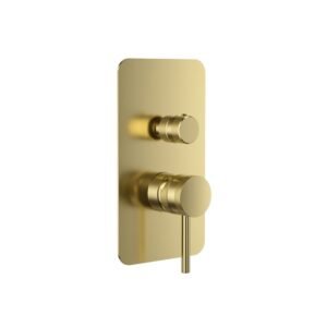 Scudo Core Brushed Brass Dual Outlet Concealed Shower Valve