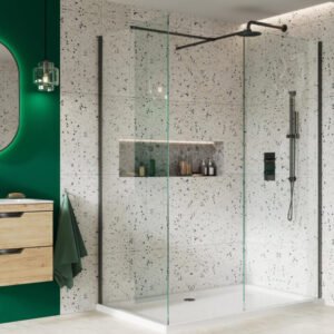 Scudo S8 Wetroom Shower Screen 900mm - Gunmetal