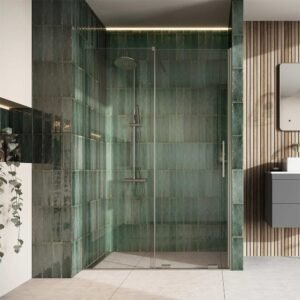 Scudo Momentum 1500mm Sliding Shower Door in Brushed Nickel