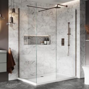 Scudo S8 Wetroom Shower Screen 900mm - Bronze