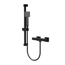 Nuie Black Square Bar Shower Valve With Slide Rail & Hand Set