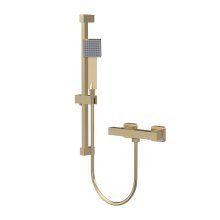 Nuie Brushed Brass Square Shower Valve With Slide Rail