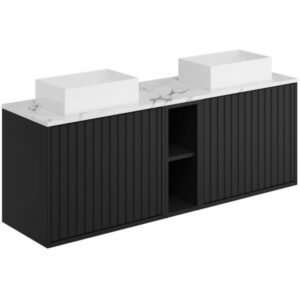 Scudo Alfie 1400mm Matt Black Wall Hung Unit