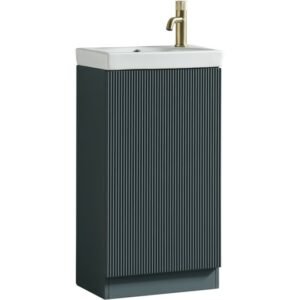 Flauto Smoked Sage 460mm Fluted Cloakroom Vanity Unit