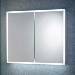 Scudo Mia 800 x 700mm Double Door LED Mirrored Bathroom Cabinet