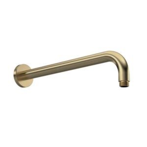 Nuie Round Brushed Brass Shower Wall Arm Brushed Brass