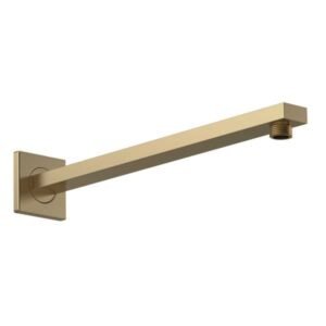 Nuie Square Brushed Brass Shower Wall Arm