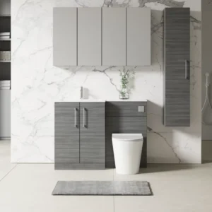 Nuie Arno Anthracite Floor Standing Unit and Stone Basin