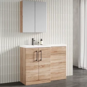 Nuie Arno Bleached Oak Floor Standing Unit and Basin