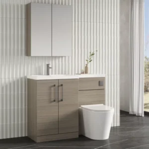 Nuie Arno Solace Oak Floor Standing Unit and Basin