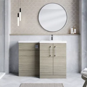 Nuie Arno Solace Oak Right Hand Floor Standing Unit and Basin