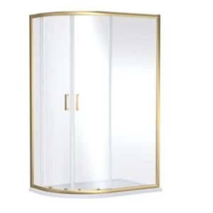 Nuie Rene Brushed Brass 1000 x 800mm Offset Quadrant Shower Enclosure
