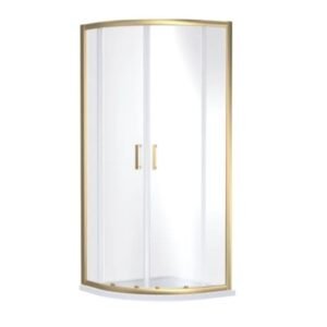 Nuie Rene Brushed Brass 800mm Double Door Quadrant Shower Enclosure