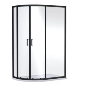 Nuie Rene Matt Black 1200 x 800 Offset Quadrant Shower Enclosure