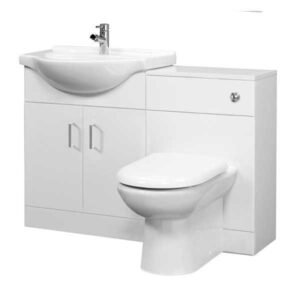 Nuie Saturn 1050mm Floor Standing Cloakroom Set With Basin, Pan & Soft Close Seat