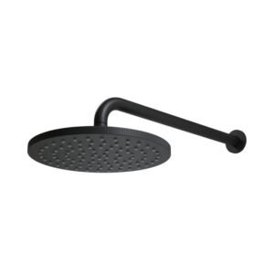 Scudo Core Round Matt Black Shower Head and Arm