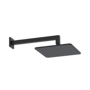 Scudo Square Matt Black Shower Head and Arm
